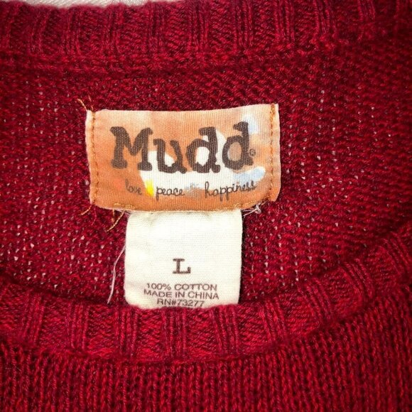 Mudd Jrs Red Swearter Studded Dolman Sleeves Large - Picture 2 of 8